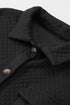 Lattice Texture Retro Flap Pocket Button Shacket